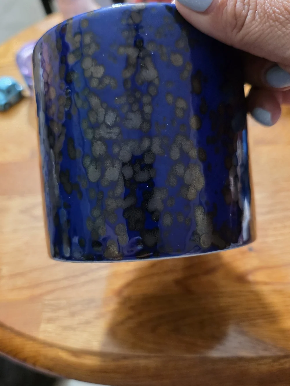 Starbucks 2020 Radiant Cobalt Blue Metallic Speckled Ceramic Coffee Mug 14oz